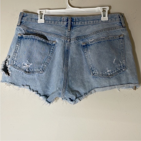 NEW! AGOLDE Parker Button Fly High Waist Distressed Denim Shorts. 31. - Picture 10 of 12